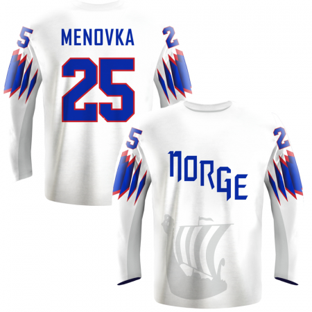 Norsko - Hokejový Replica Fan Dres Bílý/Vlastní jméno a číslo