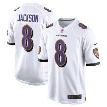 Baltimore Ravens - Lamar Jackson Game White NFL Jersey