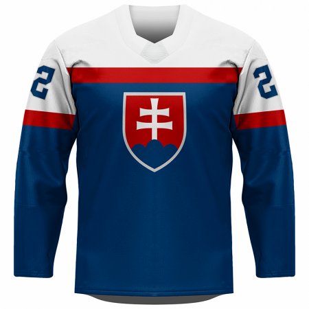 Slovensko - 2022 Hokejový Fan Dres Modrý/Vlastné meno a číslo