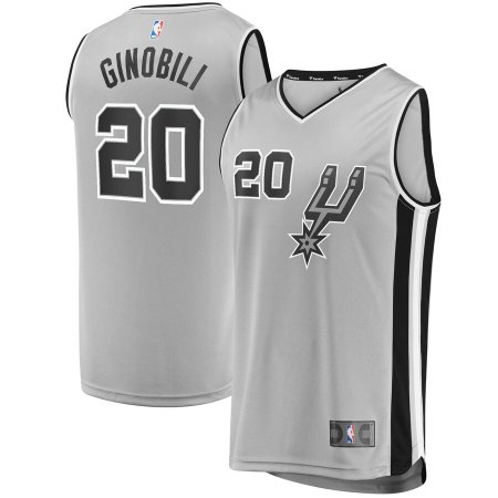 20 MANU GINOBILI San Antonio Spurs NBA Guard White Throwback
