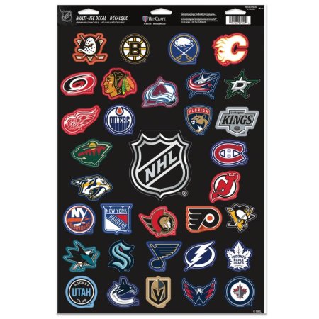 NHL Shield + All Team Logos Multi Use Big NHL Decal Set