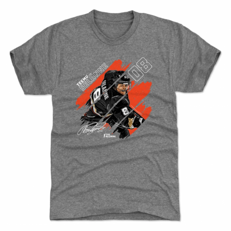 Anaheim Ducks - Teemu Selanne Stripes Gray NHL T-Shirt