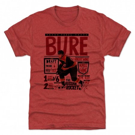 Vancouver Canucks - Pavel Bure Stats Red NHL T-Shirt