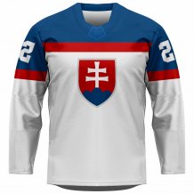 Slovensko - Hokejový Fan Dres Biely/Vlastné meno a číslo