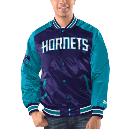 Charlotte Hornets - Full-Snap Varsity Satin NBA Bunda