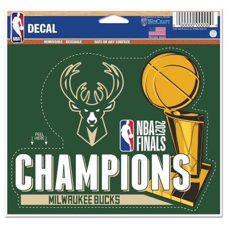 Milwaukee Bucks - 2021 Championss Multi-use NBA Nálepka