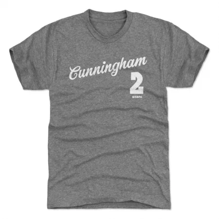 Detroit Pistons - Cade Cunningham Script Gray NBA T-Shirt