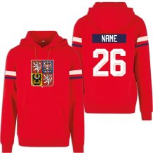 Czechy - 2026 Hockey Bluza s kapturem/Własne imię i numer - czerwony