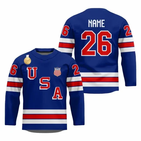 USA - 2026 Gold Medal Hockey Replica Fan Jersey/Własne imię i numer