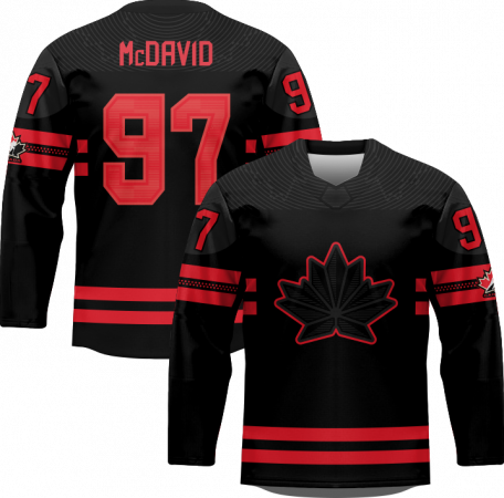 Kanada - Connor McDavid Replica Black Fan Bluza