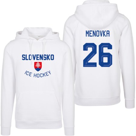 Słowacja Authentic Hockey Bluza s kapturem/Własne imię i numer - biały