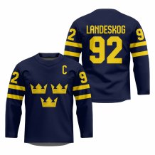 Švédsko - Gabriel Landeskog 2026 Hockey Replica Dres Modrý