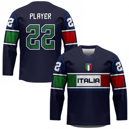 Itálie - Replica Fan Hokejový Dres Modrý/Vlastní jméno a číslo