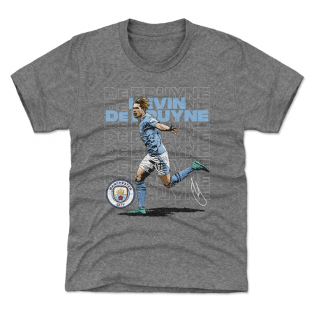 Manchester City Youth - Kevin De Bruyne Outline Name Gray T-Shirt