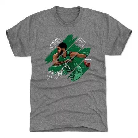 Boston Celtics - Jayson Tatum Stripes Gray NBA T-Shirt