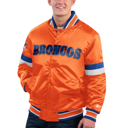 Denver Broncos - Full-Snap Varsity Satin Orange NFL Jacket