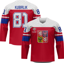 Czechy - Dominik Kubalik 2024 World Champions Hockey Replica Jersey
