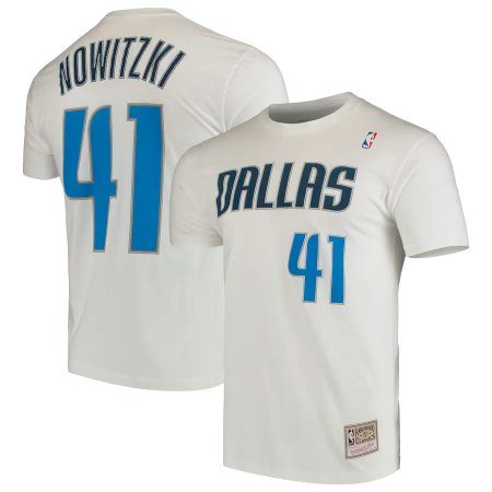 Dallas Mavericks - Dirk Nowitzki Hardwood White NBA Tričko
