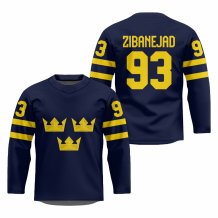 Švédsko - Mika Zibanejad 2026 Hockey Replica Dres Modrý