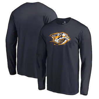 Nashville Predators - Splatter Logo NHL Long Sleeve T-Shirt