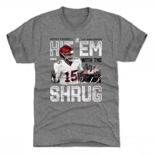 Kansas City Chiefs - Patrick Mahomes Shrug Gray NFL T-Shirt