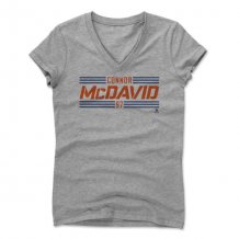 Edmonton Oilers Womens - Connor McDavid Striped Font NHL T-Shirt