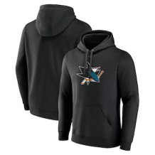 San Jose Sharks - Primary Logo Black NHL Mikina s kapucňou