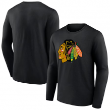 Chicago Blackhawks - Primary Logo Team Logo Black NHL Langärmlige Shirt