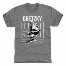 Los Angeles Kings - Wayne Gretzky Number Outline Gray NHL T-Shirt