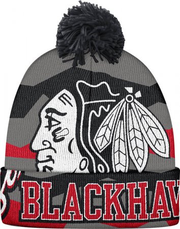 Chicago Blackhawks Youth - Face Off Wrapped NHL Knit Hat