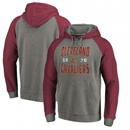 Cleveland Cavaliers - Ash Antique Stack Tri-Blend NBA Hooded
