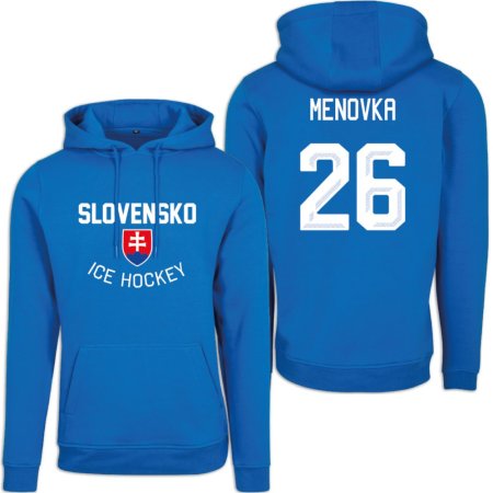 Słowacja Authentic Hockey Bluza s kapturem/Własne imię i numer - niebieska