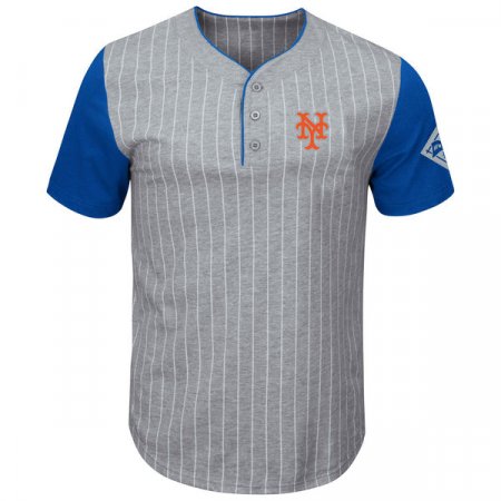 New York Mets - Collection Pinstripe Henley MLB T-Shirt