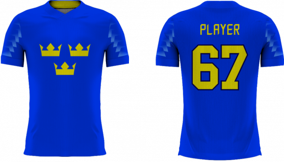 Schweden - 2018 Sublimated Fan T-Shirt mit Namen und Nummer