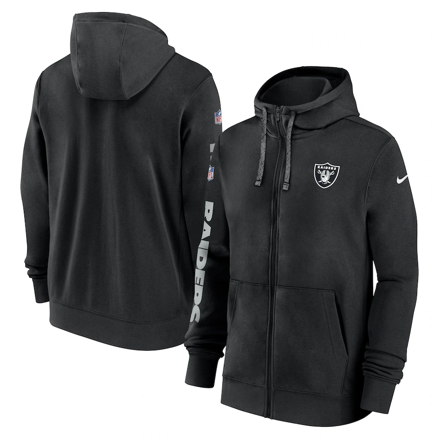 Las Vegas Raiders 2024 Nike Sideline Club Fullzip NFL Sweatshirt