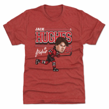New Jersey Devils - Jack Hughes Cartoon Red NHL Koszulka
