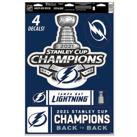 Tampa Bay Lightning - 2021 Stanley Cup Champions 4-pack NHL nálepky