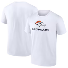 Denver Broncos - Team Lockup White NFL T-Shirt