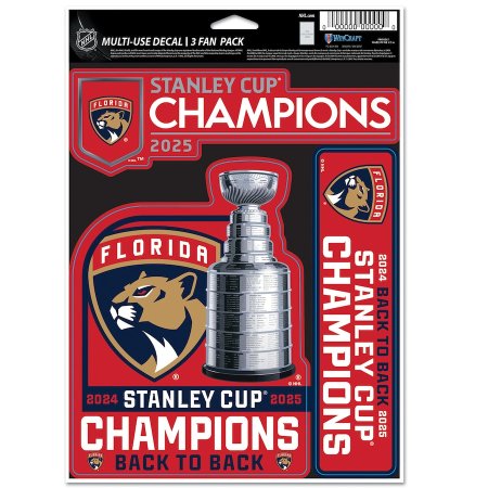 Florida Panthers - 2025 Stanley Cup Champs 3-Pack NHL Naklejka
