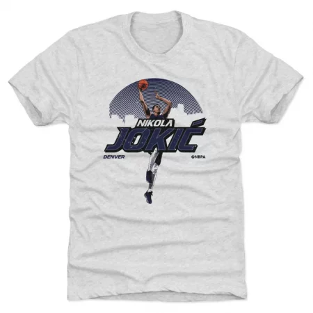 Denver Nuggets - Nikola Jokic Skyline White NBA T-Shirt