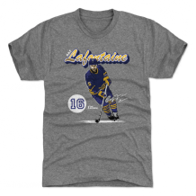 Buffalo Sabres - Pat Lafontaine Retro Script Gray NHL T-Shirt