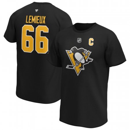 Pittsburgh Penguins Mario Lemieux '47 Vintage NHL Alumni T-Shirt - Black