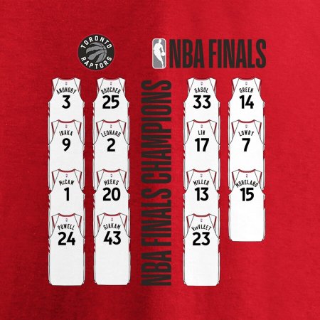 Toronto Raptors - 2019 Finals Champions Team Roster NBA Koszulka