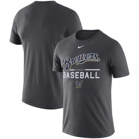 Milwaukee Brewers - Wordmark Practice Performance MLB T-Shirt