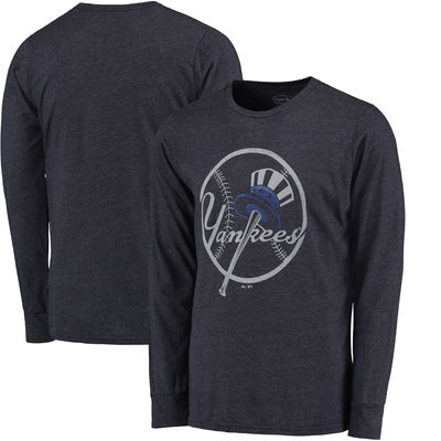 Majestic Threads Los Angeles Dodgers Tri-Blend Logo Long Sleeve T