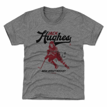 New Jersey Devils Youth - Jack Hughes Vintage Gray NHL T-Shirt