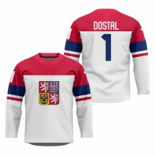 Česko - Lukáš Dostál 2026 Hokejový Replica Dres Bílý