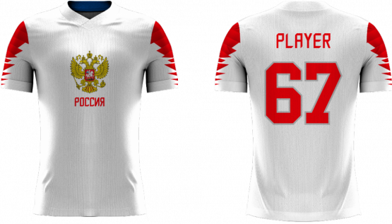 Russland - 2018 Sublimated Fan T-Shirt mit Namen und Nummer - Größe: S