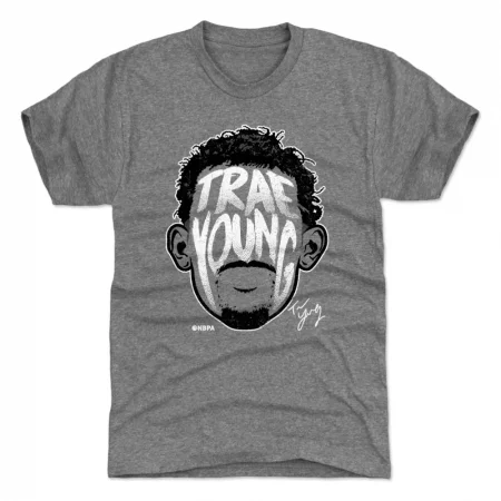 Atlanta Hawks - Trae Young Player Silhouette Gray NBA T-Shirt