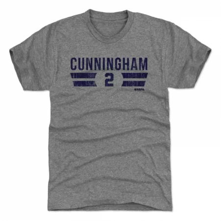 Detroit Pistons - Cade Cunningham Font Gray NBA T-Shirt